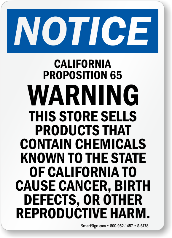 California Prop 65 Signs - MySafetySign.com