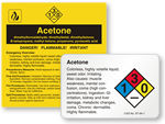 Right-to-Know Chemical Acetone Label, SKU: LB-1584-003