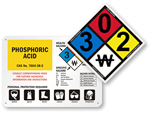 NFPA Phosphoric Acid Label, SKU: LB-1591-106