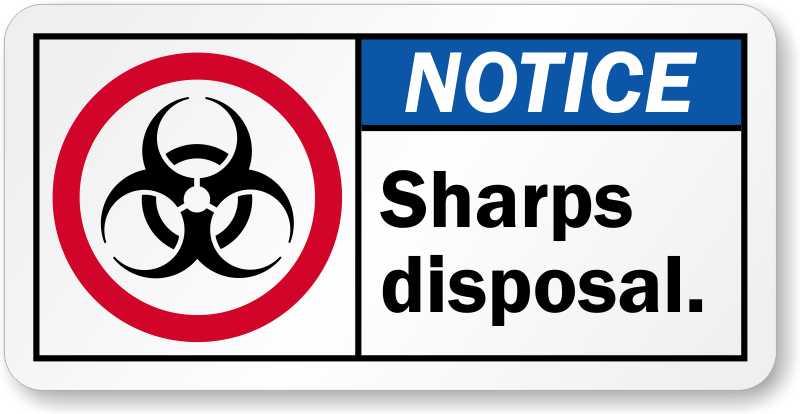 Notice Sharps Disposal Label, SKU: LB-2251