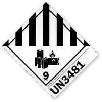 Class 9 Lithium Battery UN3481 Label